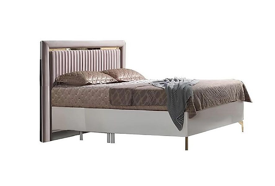 JVmoebel Bett Bett DoppelBett Schlafzimmer 160cm Matratze Beige moderner St günstig online kaufen