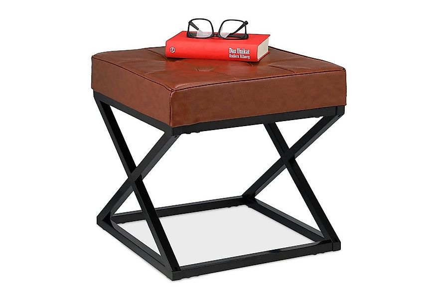 relaxdays Polsterhocker Sitzhocker mit Kunstleder günstig online kaufen