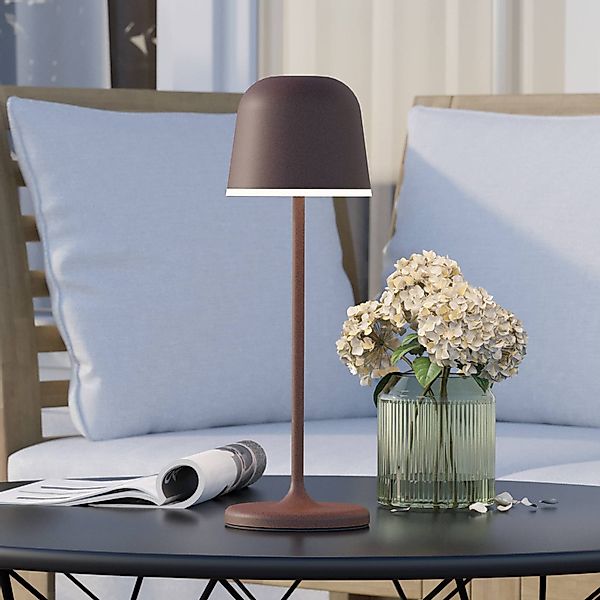 LED-Tischleuchte Mannera mit Akku, rostbraun günstig online kaufen