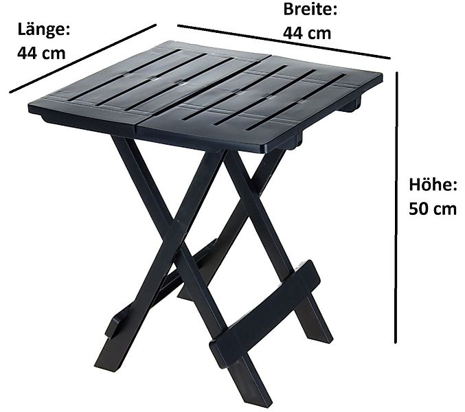 Bambelaa! Beistelltisch Bambelaa! Campingtisch schwarz Kunststoff Balkon (c günstig online kaufen