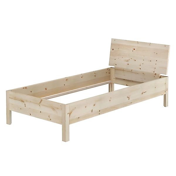 Erst-Holz Massivholzbett 100 x 200 cm Holzbett Einzelbett Zirbe Unbehandelt günstig online kaufen