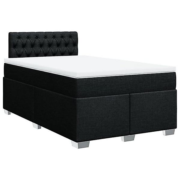 vidaXL Bett Boxspringbett mit Matratze Schwarz 120x190 cm Stoff günstig online kaufen