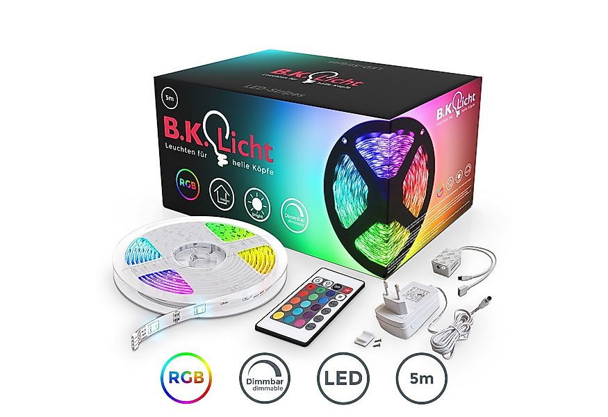 B.K.Licht LED-Streifen 3-10m LED Strip Licht-Band Leiste 230V RGB Farbwechs günstig online kaufen