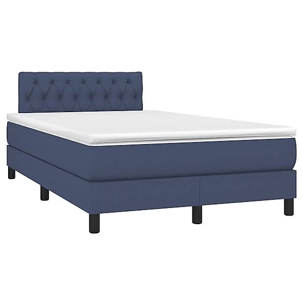 vidaXL Boxspringbett mit Matratze Blau 120x200 cm Stoff 3140287 günstig online kaufen