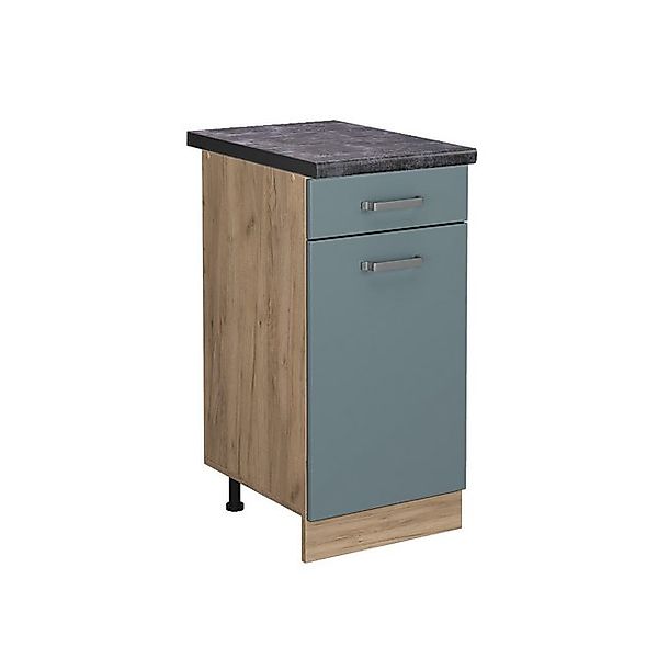 Vicco Küchenunterschrank R-Line Blau-Grau/Goldkraft Eiche 40 cm AP Anthrazi günstig online kaufen