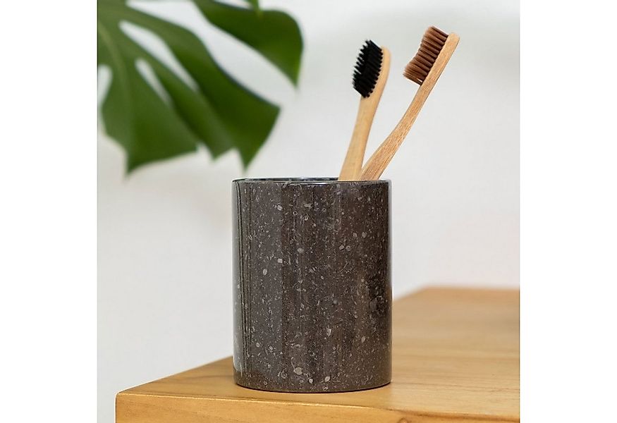 wohnfreuden Aufbewahrungsdose Marmor Kosmetik Becher schwarz 9 cm günstig online kaufen