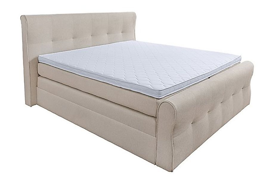 riess-ambiente Boxspringbett SIGNUM 140x200cm grau Stoff - inkl. Topper, Ma günstig online kaufen