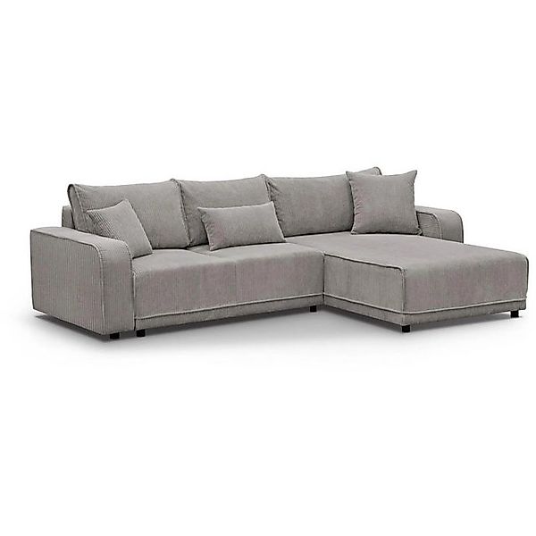 Beautysofa Ecksofa mit Schlaffunktion Primo, universelle Ottomane, Cordstof günstig online kaufen