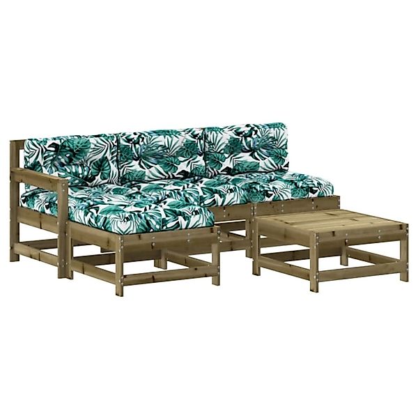 vidaXL 5-tlg Garten-Lounge-Set mit Kissen Imprägniertes Kiefernholz Modell günstig online kaufen