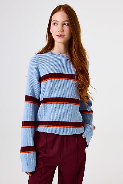 Garcia Rundhalspullover mit Streifen Muster for günstig online kaufen