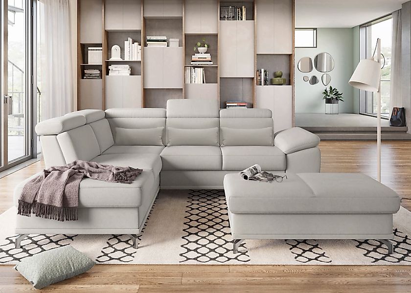 sit&more Ecksofa "Cabrio L-Form, B: 274 cm, mit Sitztiefen-, Arm- & Kopftei günstig online kaufen