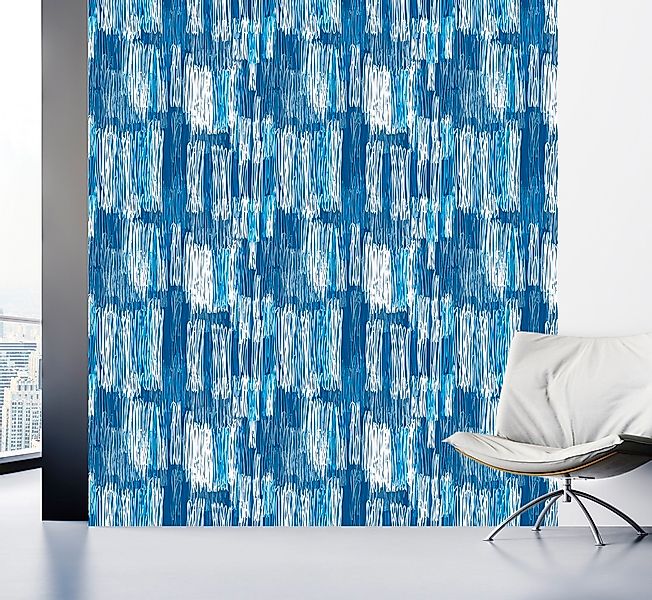 queence Vinyltapete »Muster-Blau«, Streifen, 90x250cm, selbstklebend, kinde günstig online kaufen