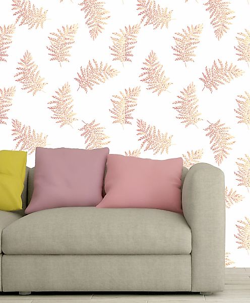 queence Vinyltapete »Blätter - Farn«, floral-geblümt-gemustert-Motiv, 90x25 günstig online kaufen
