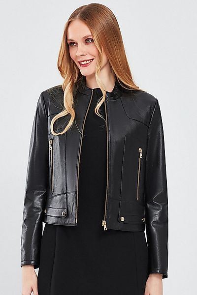 Derimod Lederjacke Sharon Kurze Lederjacke Regular Fit, Reißverschluss, Ste günstig online kaufen