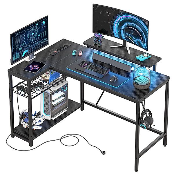 Bestier Gamingtisch L-förmiger Gaming Schreibtisch, 122x82cm günstig online kaufen