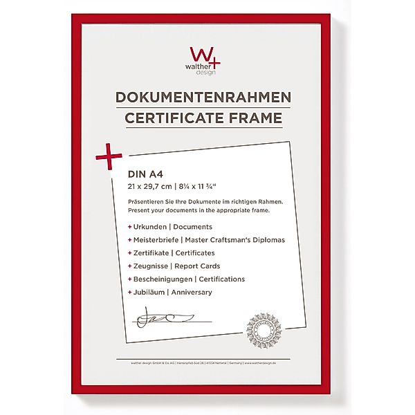 walther design New Lifestyle Kunststoff Bilderrahmen 21x29,7 cm Rot KV130R günstig online kaufen