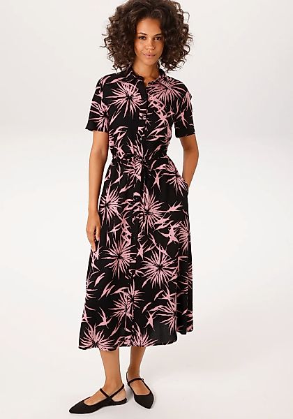 Aniston CASUAL Sommerkleid Eingrifftaschen mit grafischen Blumendruck - jed günstig online kaufen