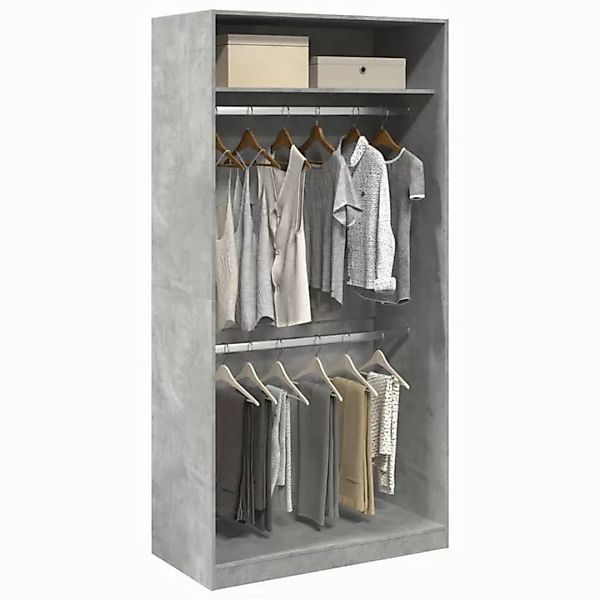 vidaXL Kleiderschrank Kleiderschrank Betongrau 100x50x200 cm Spanplatte günstig online kaufen