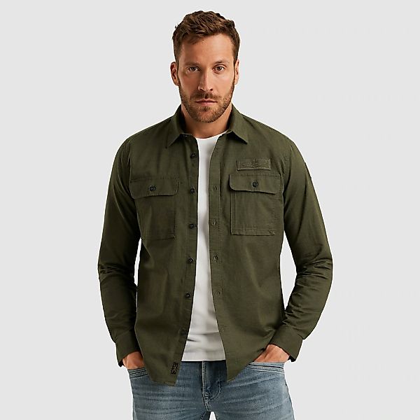 PME LEGEND Langarmhemd "Long Sleeve Shirt Cotton/linen", mit Brusttaschen u günstig online kaufen