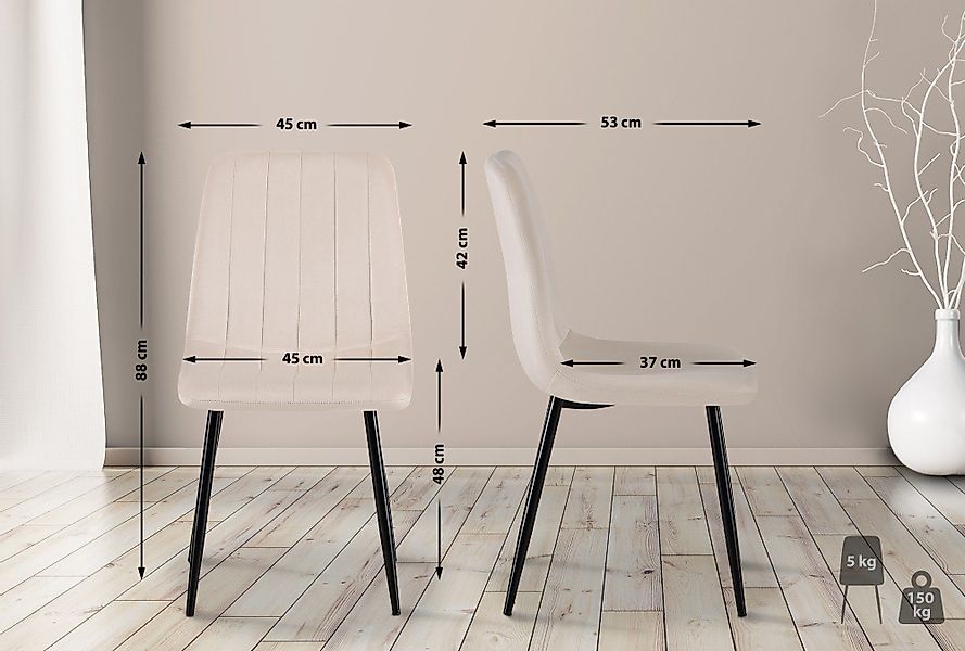 CLP Esszimmerstuhl Dijon (4er Set), gepolstert, günstig online kaufen