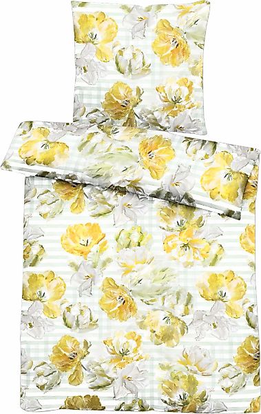 APELT Bettwäsche "Nelly" 2 Stk. elegante Papageientulpe und modernes Aquare günstig online kaufen