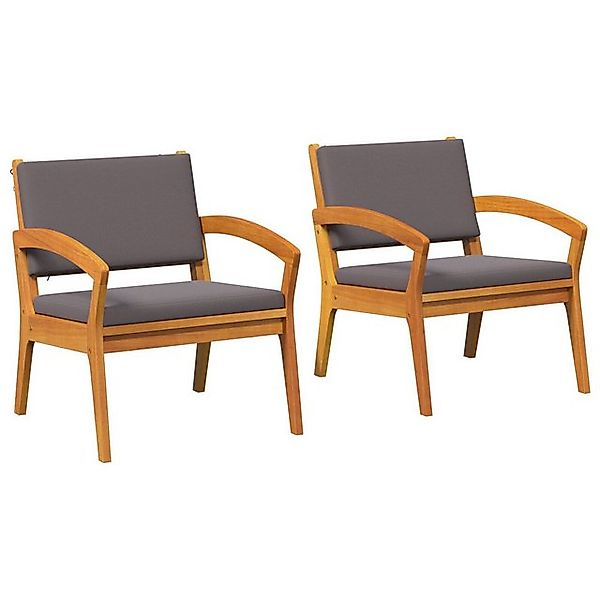 vidaXL Loungesofa Gartenstühle 2 Stk. 59,5x70,5x72,5 cm Massivholz, 1 Teile günstig online kaufen