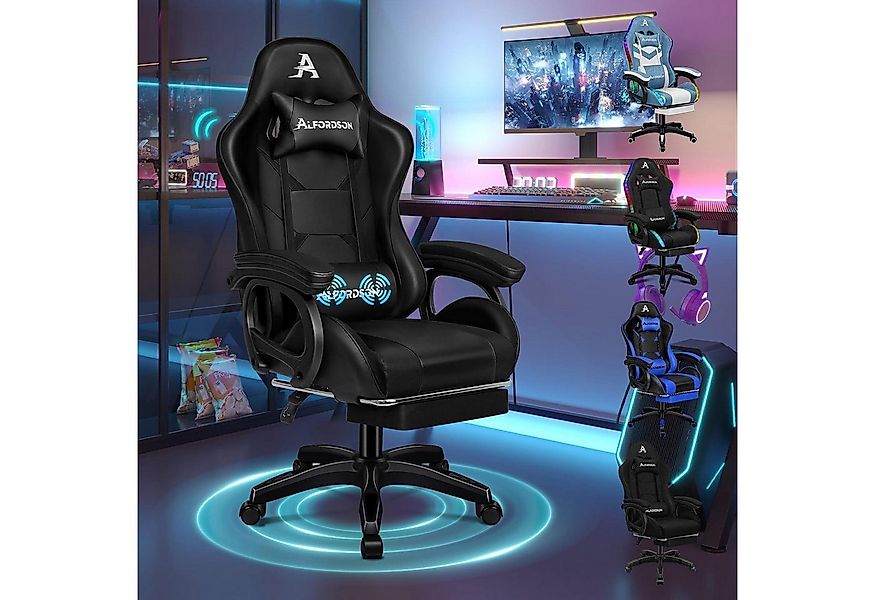 LuxusKollektion Gaming-Stuhl Massage Gamer Stuhl Fußstütze 2-Punkt-Massage günstig online kaufen