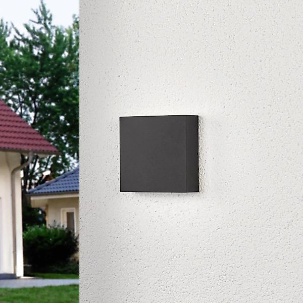 Lucande LED-Außenwandlampe Trixy, anthrazit, Metall, IP54 günstig online kaufen