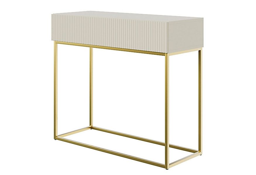 Selsey Konsolentisch VELDIO, mit Schublade, geriffelter Front und Metallges günstig online kaufen