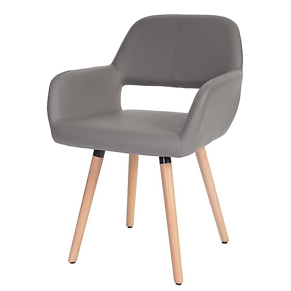 MCW Esszimmerstuhl A50 II Kunstleder Taupe-Grau Helle Beine günstig online kaufen