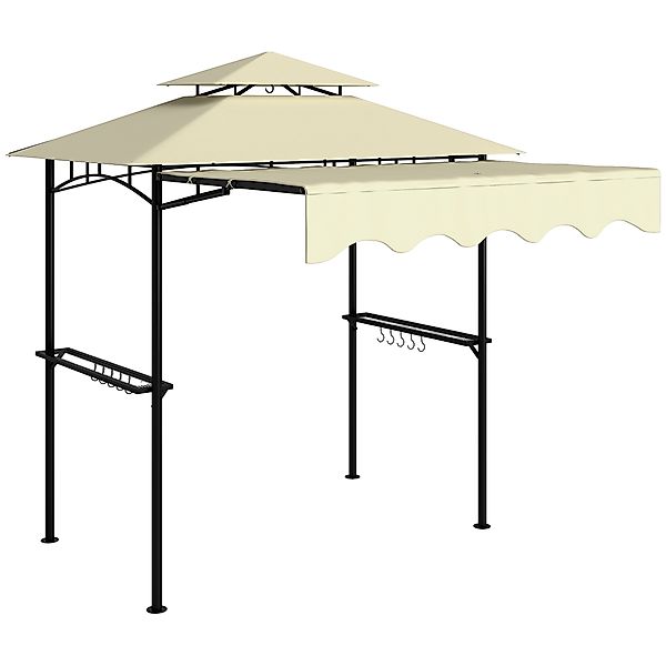 Outsunny Grillpavillon 242x149x248 cm wasserabweisend flammhemmend Gartenpa günstig online kaufen