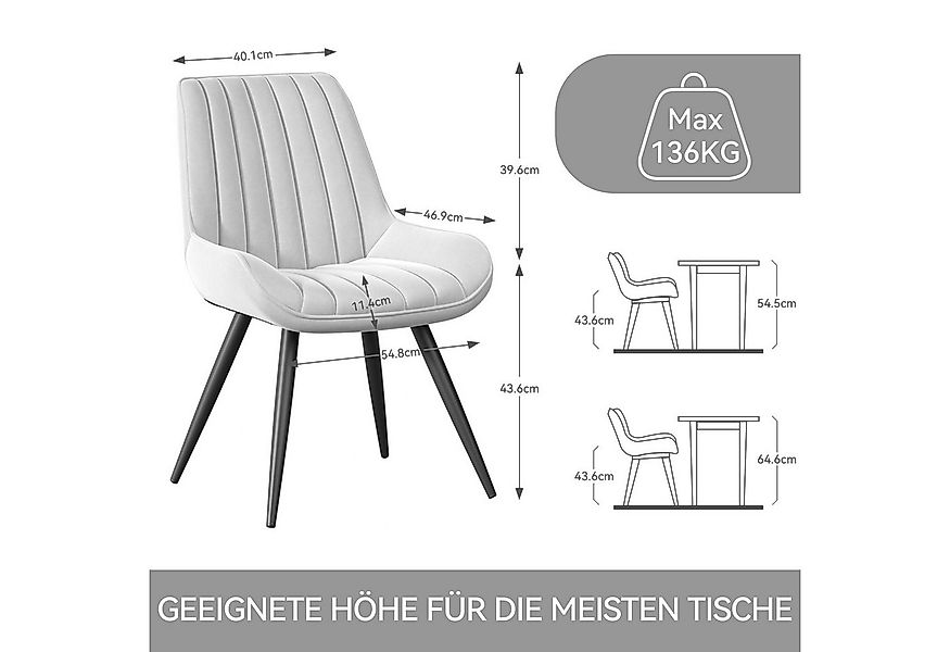 HawthyHome Esszimmerstuhl bequeme Polsterstühle Küchenstuhl (4 St), mit Rüc günstig online kaufen