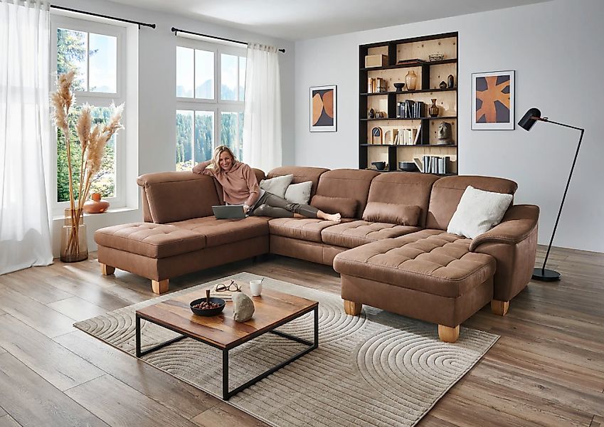 Die PlanBar Wohnlandschaft "PP-LA23145" inkl. Kopfpolsterverstellung, Feder günstig online kaufen