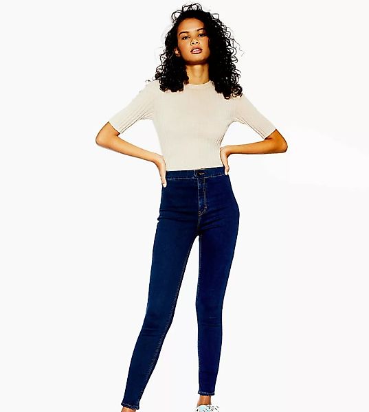 Topshop – Tall – Joni – Enge Jeans in Indigo-Blau günstig online kaufen