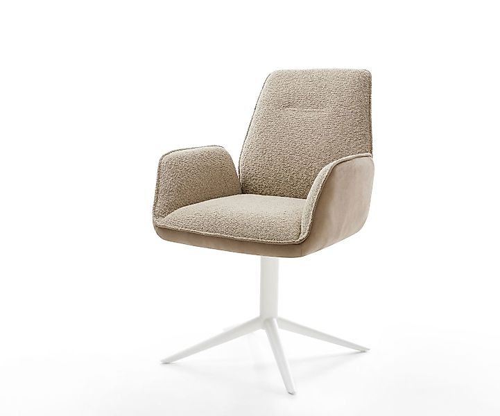 Drehstuhl Zoa-Flex Materialmix Schlamm Fußkreuz Weiß 360° drehbar Wippfunkt günstig online kaufen