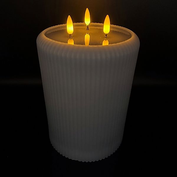 Online-Fuchs LED-Kerze - moderne LED Bodenkerze mit 3 spiegelnden Flammen u günstig online kaufen