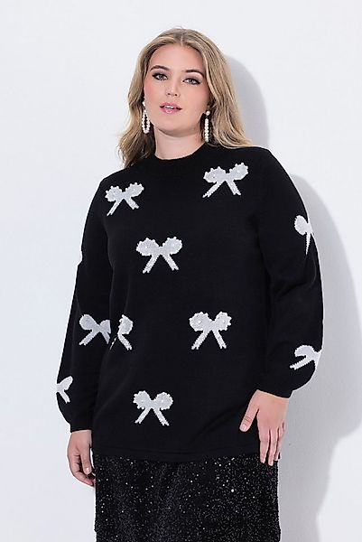 MIAMODA Rollkragenpullover Pullover Regular Fit Schleifen mit Zierperlen günstig online kaufen