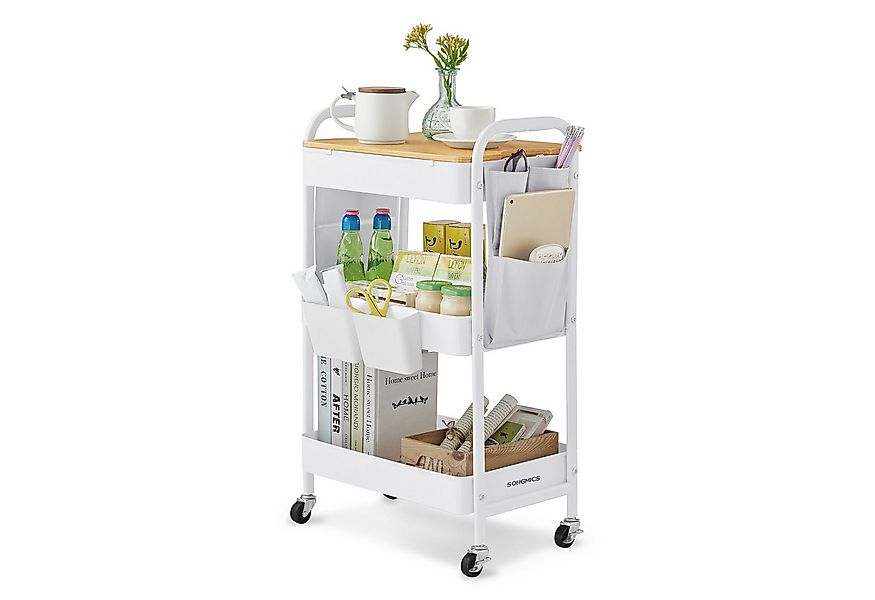 SONGMICS Beistellwagen, Rollwagen, Küchenwagen, Servierwagen, 45x30x77cm, W günstig online kaufen