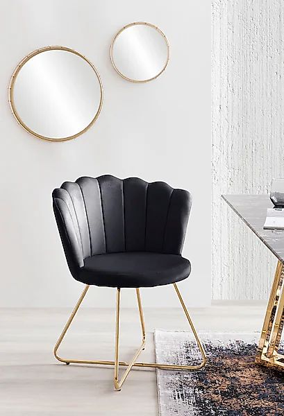 SalesFever Polsterstuhl, (Set), 2 St., Samt, Muschel-Design günstig online kaufen