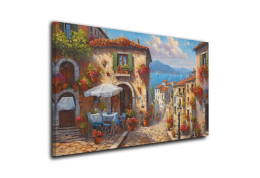 Artedinoi Leinwandbild Italien Dorf Altstadt Meeresblick Wandbild Leinwandb günstig online kaufen