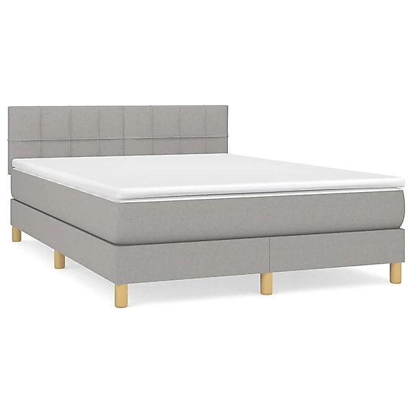 vidaXL Boxspringbett mit Matratze Hellgrau 140x200 cm Stoff1389341 günstig online kaufen