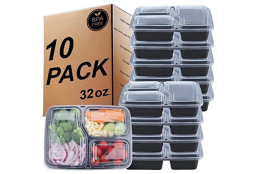 LuxusKollektion Aufbewahrungsbox 3-Fach Meal Prep Container Bento Boxen 10e günstig online kaufen