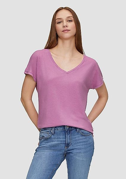 QS Kurzarmshirt T-Shirt T-Shirt aus Leinenmix im Relaxed Fit günstig online kaufen