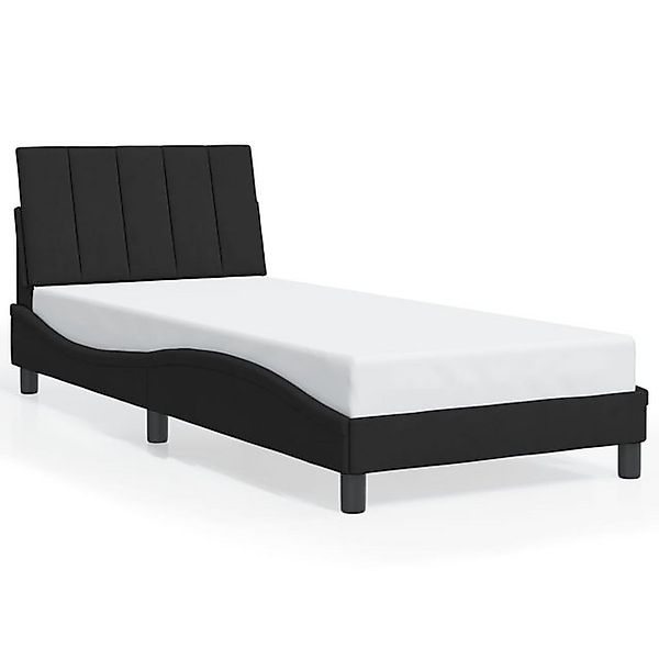vidaXL Bettgestell, Bettrahmen mit Kopfteil Schwarz 90x200 cm Samt günstig online kaufen
