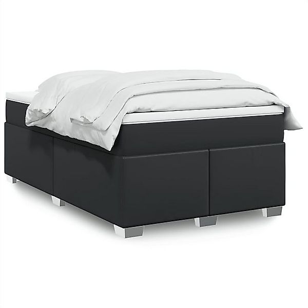vidaXL Boxspringbett, Boxspringbett mit Matratze Schwarz 120x190 cm Kunstle günstig online kaufen