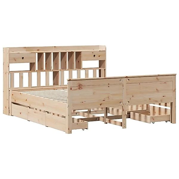 vidaXL Massivholzbett mit Regal ohne Matratze 180x200 cm Kiefernholz 330891 günstig online kaufen
