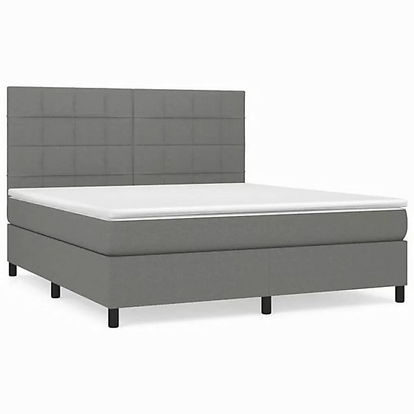 furnicato Bett Boxspringbett mit Matratze Dunkelgrau 180x200 cm Stoff (1-tl günstig online kaufen