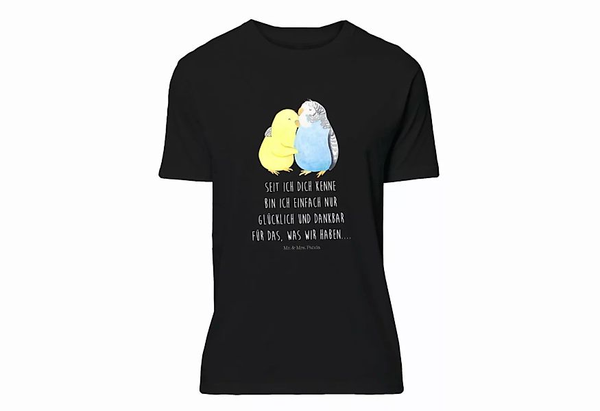 Mr. & Mrs. Panda T-Shirt Wellensittich Liebe - Schwarz - Geschenk, Umarmung günstig online kaufen