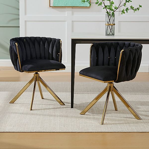 KLAM HOME Esszimmerstuhl Hochwertiger Samt-Drehsessel mit günstig online kaufen