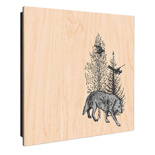 Banjado Schlüsselkasten Holz 30x30cm Schwarz Scharnier Rechts 50 Haken Desi günstig online kaufen